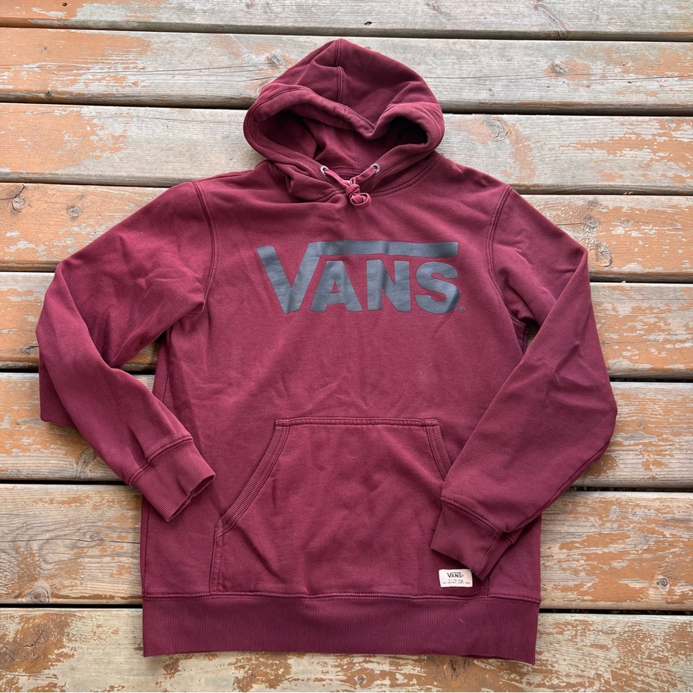 Vans Burgundy Pullover Hoodie - Size Small